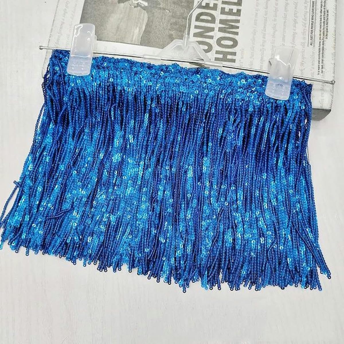 1/2/5 iarde 15 cm maglia paillettes nappa pizzo nastro frangia