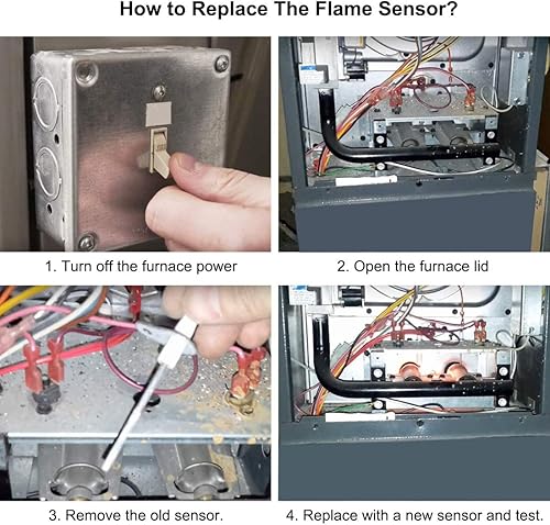 Miniatura 5 de Repuesto actualizado 0130F00010 compatible con sensor de llama de horno Goodman B11726-06 (paquete de 6)