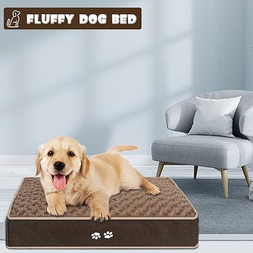 Miniatura 4 de KROSER Cama para perro, colchón grueso para mascotas, súper suave con forro interior impermeable, funda reversible lavable (fresca y cálida), tapete
