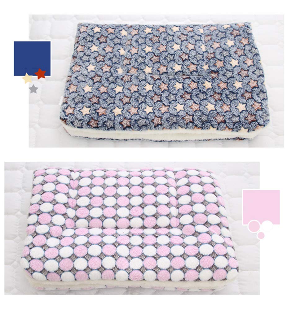 Couverture en polaire sherpa double épaisseur ultra douce pour animaux de compagnie – Jeté en polaire de qualité supérieure pour chiens et chats – Motif étoiles bleues – Taille 7