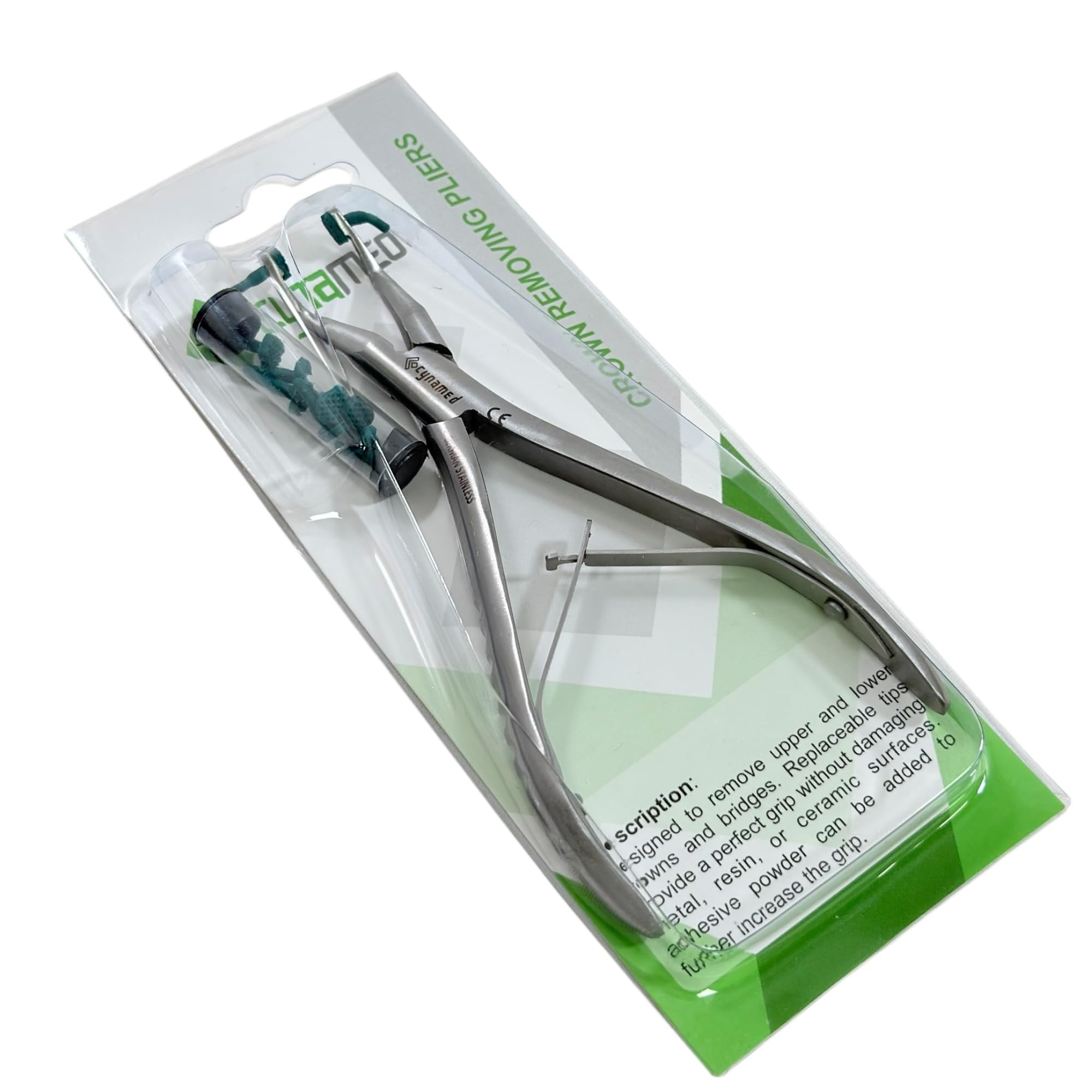 Neue Premium Deutsche Zahnkrone Greifer Entferner Zange Temporäre Krone Entferner Crown Greifer Zange 6 Zoll mit 10 EA Extra Austauschbare Silikon Spitzen