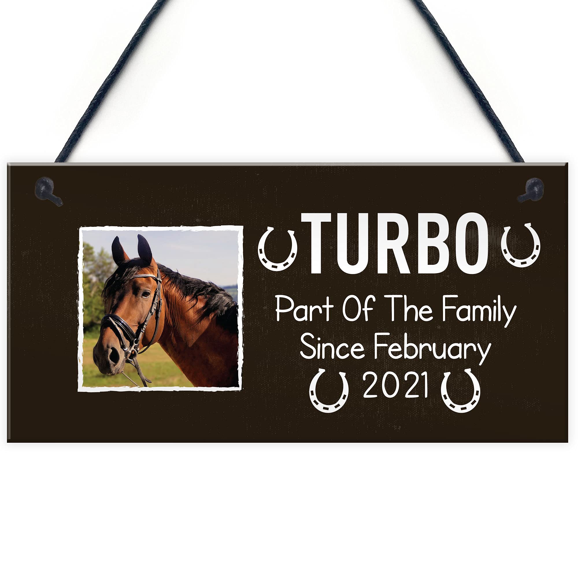 RED OCEAN Personalised Horse Sign Hanging Stable Sign Horse Lover Gift Home Sign