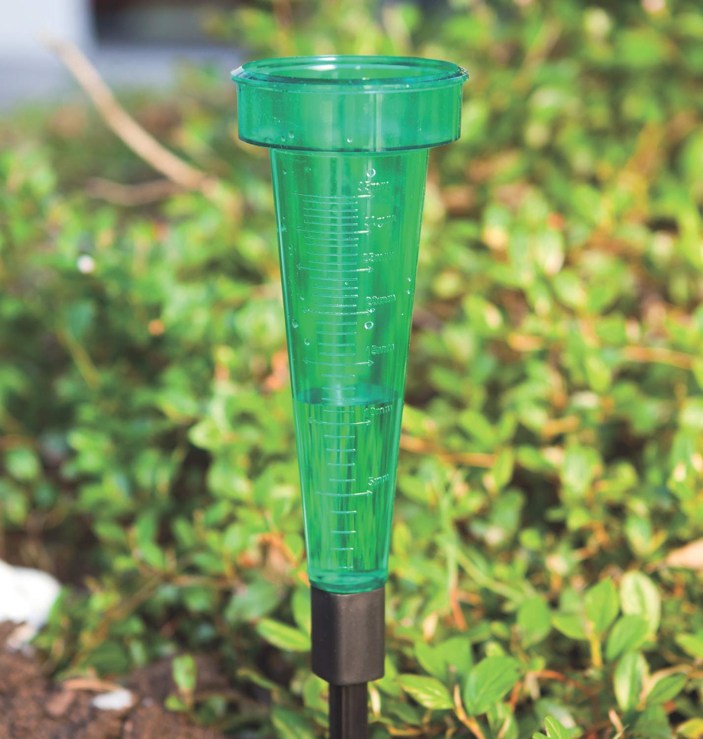 Windhager Deszczomierz, miernik opadów, łącznie z ostrzem do wbijania w ziemię, do dokładnego pomiaru wody deszczowej, 22 cm, 06244 cm, zielony