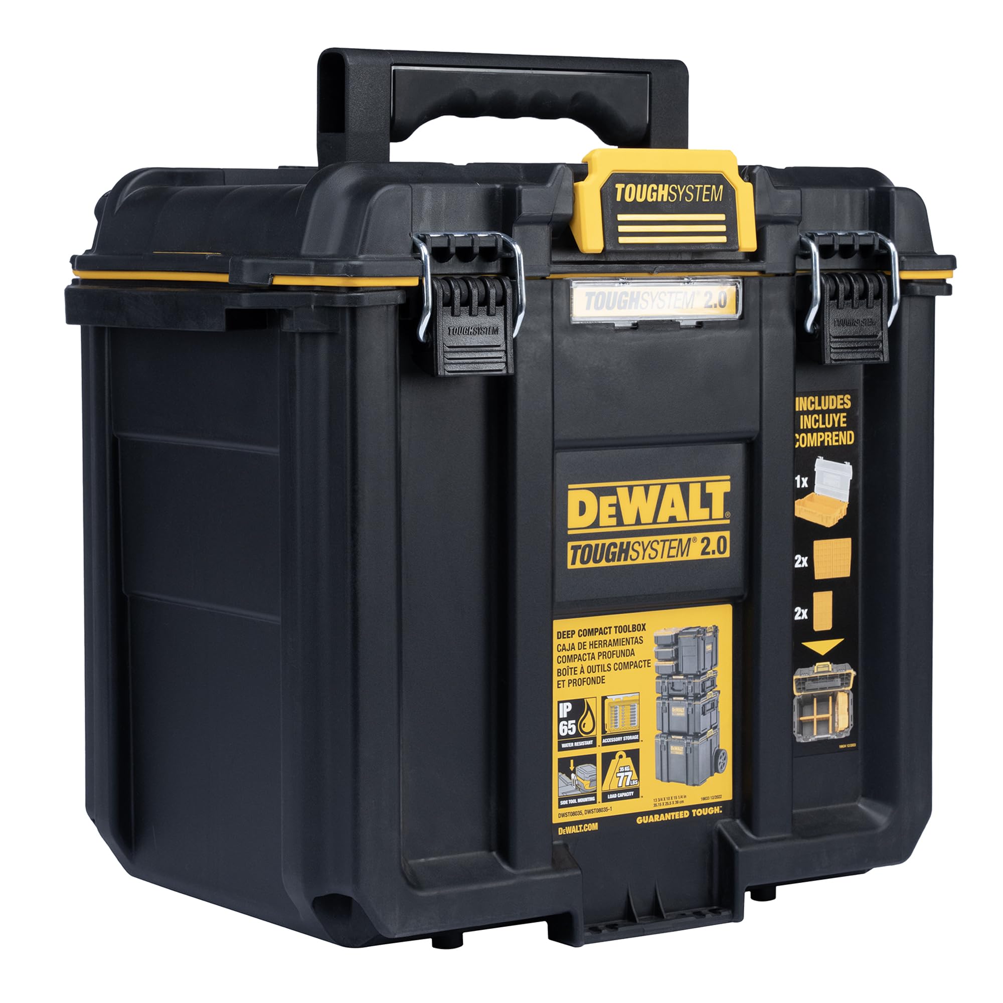 DEWALT TOUGHSYSTEM 2.0 Caja de herramientas compacta y duradera con separadores extraíbles (DWST08035)