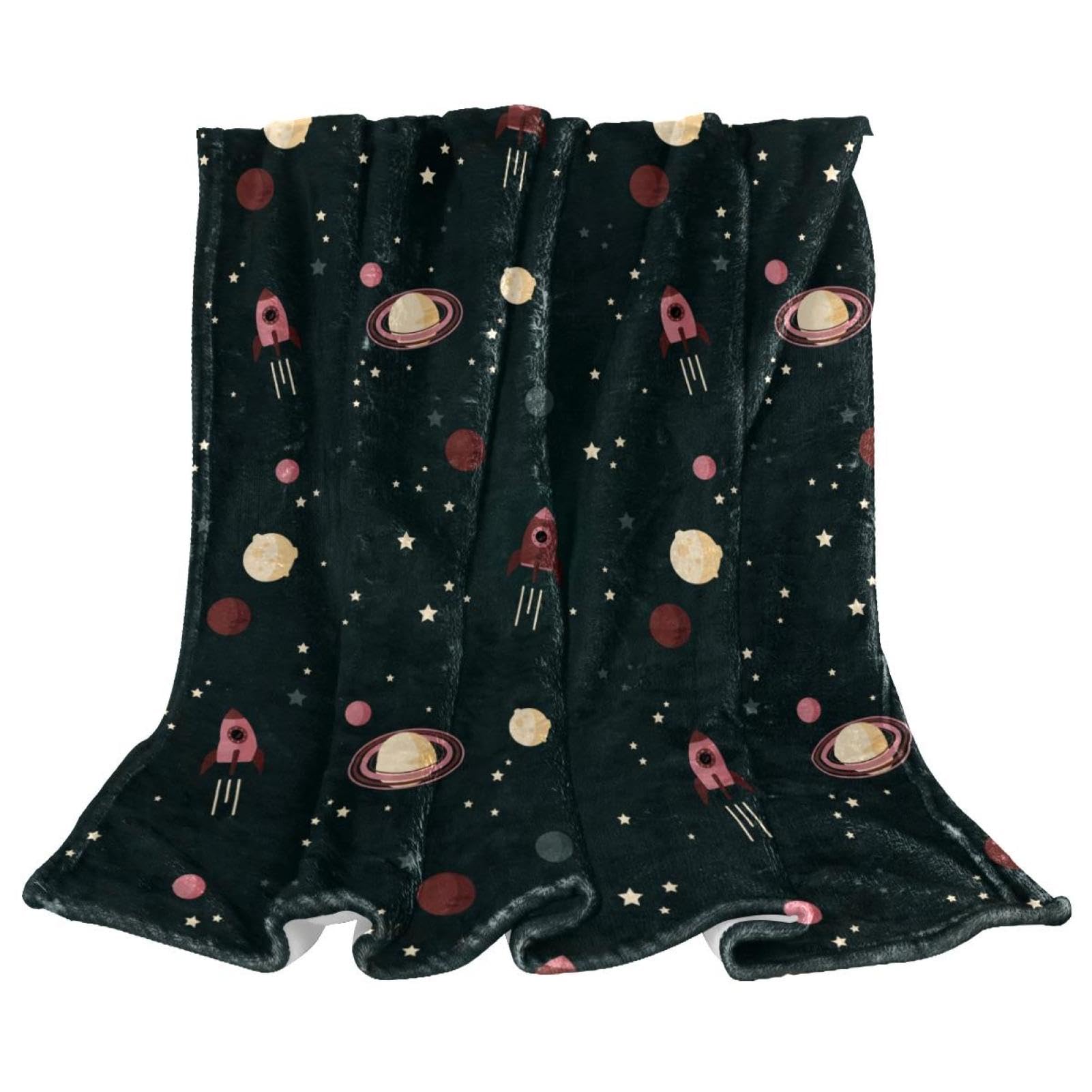 Couverture spatiale microfibre douce pour soirée ciné sur canapé