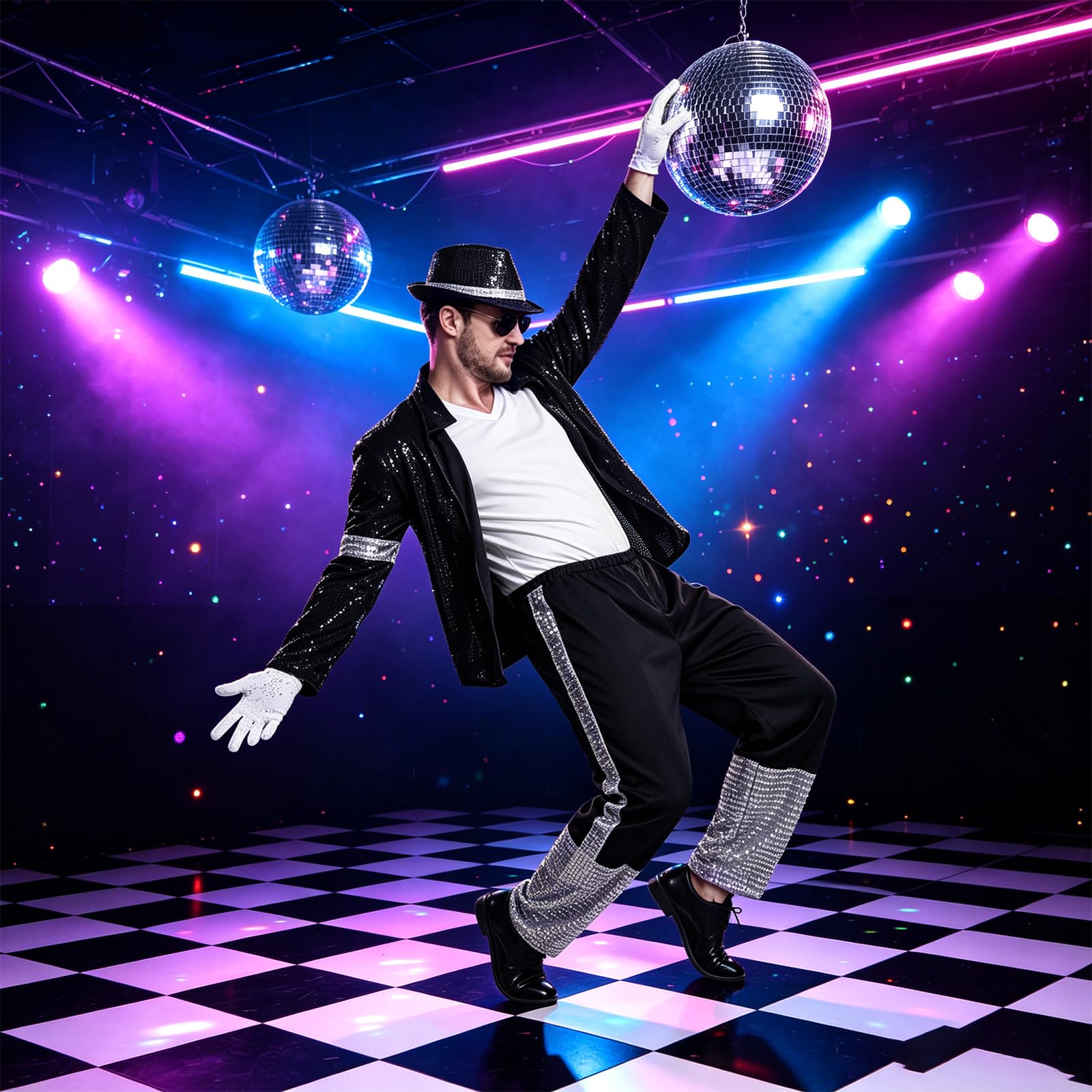 re del pop musicista costume adulti, pop star costume