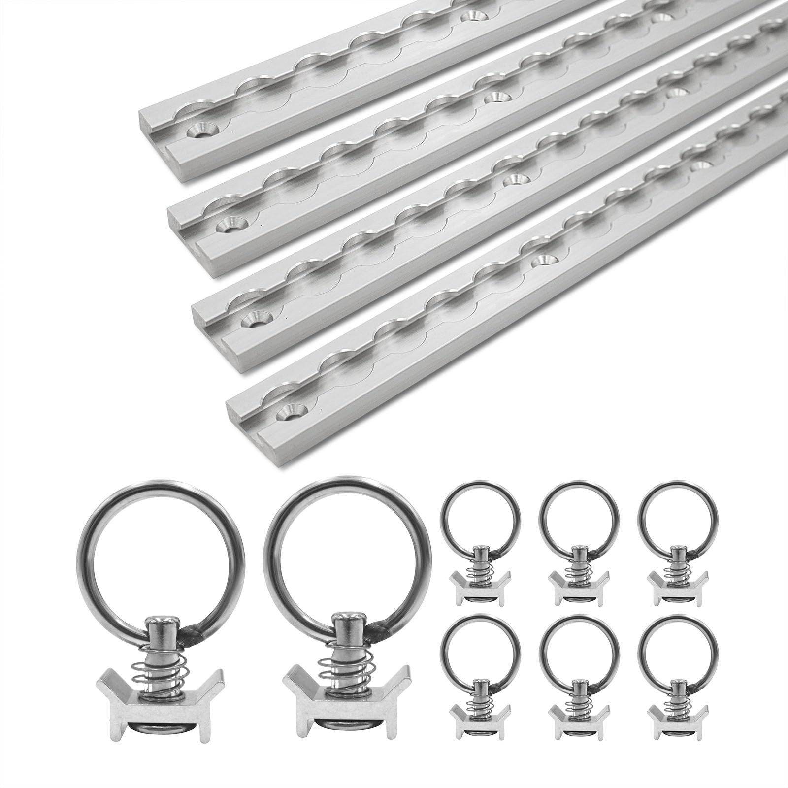 10 Ferrures De Rail D'Arrimage Naseom - Acier Inox - Capacité 4000 Lbs
