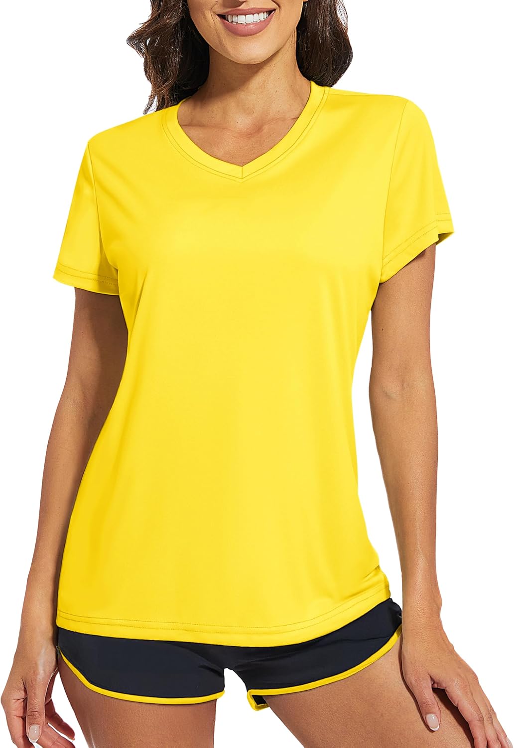 Cavva Women's Short Sleeve Shirts Workout Tops UPF 50+ Sun Protectioin Quick Dry V Neck T Shirts Athletic