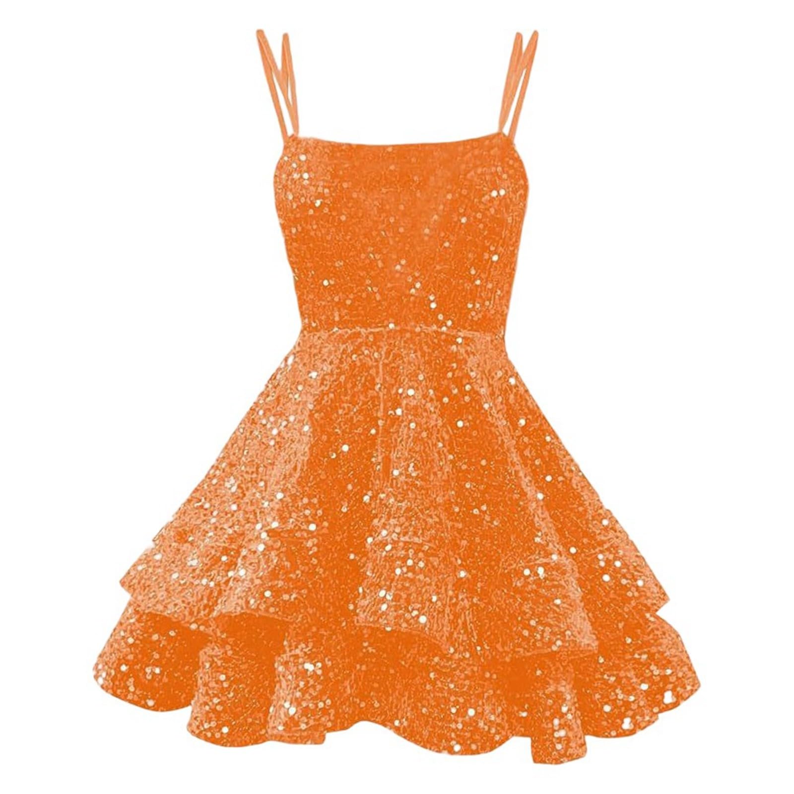 Abito con paillettes da donna, senza maniche, abito da festa da donna, sexy, con volant chic ed elegante, scollo quadrato, tinta unita, a vita alta, brillante, cocktail, per carnevale da ballo
