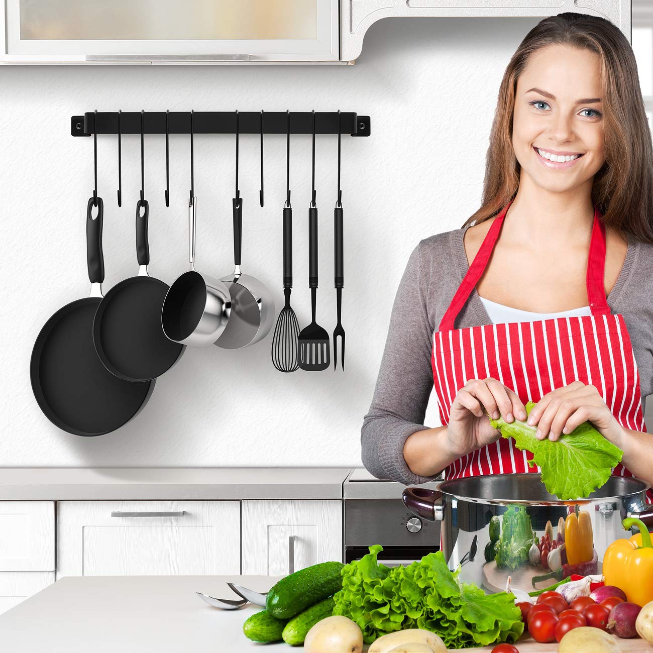 Sorbus Kitchen Rail Bar - Organize Your Pots & Pans -5