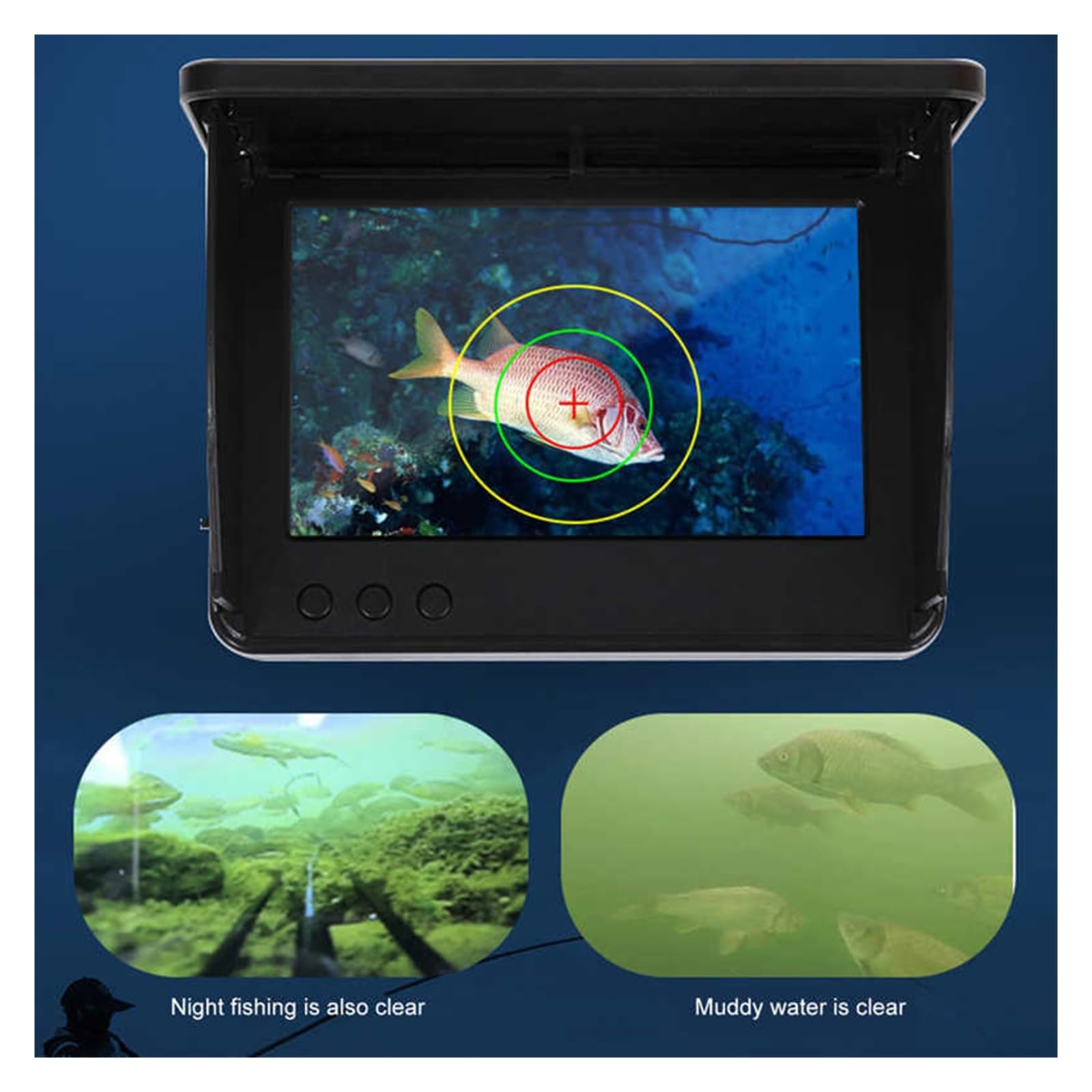 Buscador de Peces, Pantalla IPS HD de 4,3 Pulgadas, buscador de Peces Submarino, cámara for Pesca en Barco, Pesca en el mar, buscador de Peces de vídeo portátil(20m)