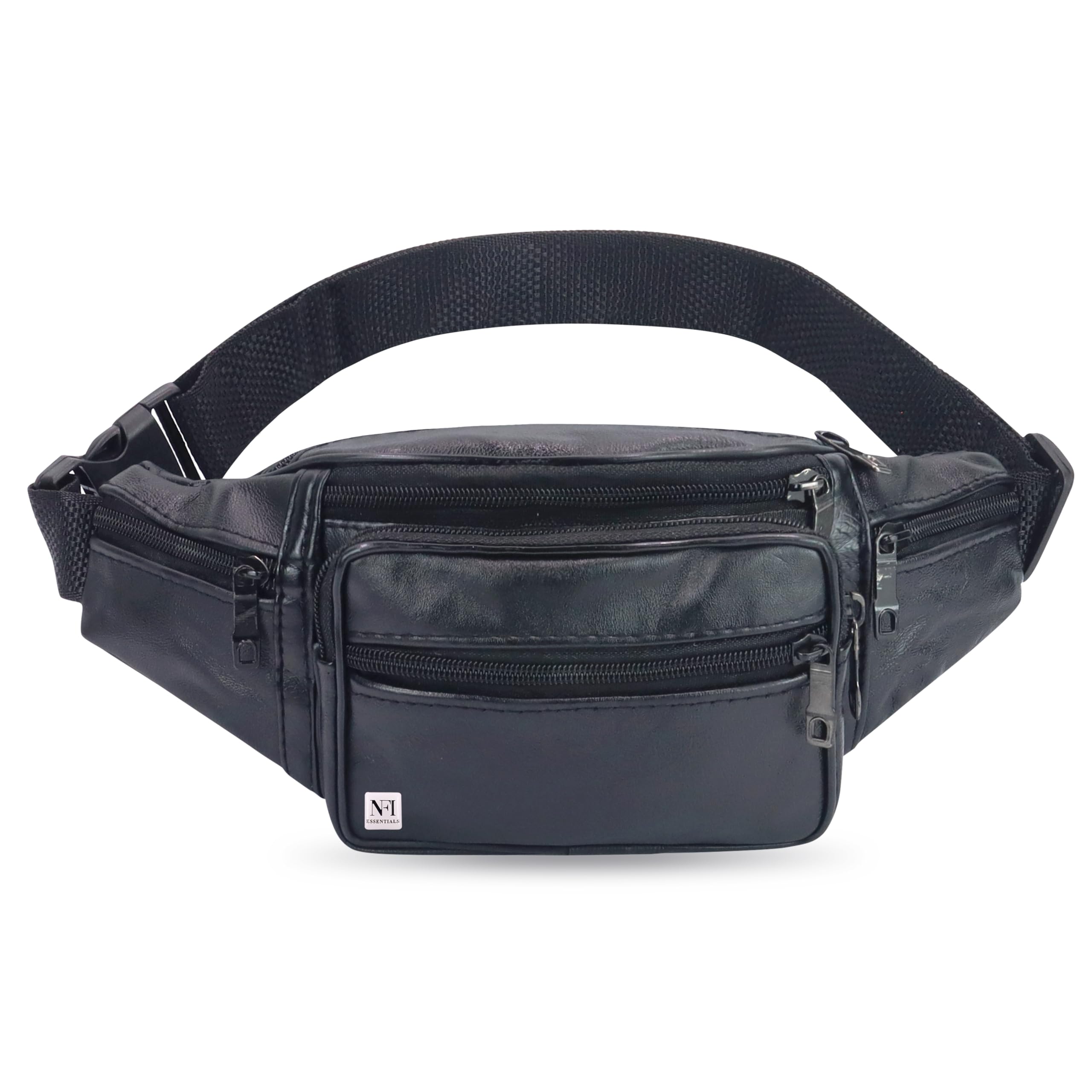 NFI essentials Waist Chest Bag for Men Women Belt Sling Pouch Crossbody Unisex Crossover Fanny Pack One Side Travel Hiking Zip Bag Multipurpose PU Adjustable Strap Shoulder Running Money Phone Bag-picture-28