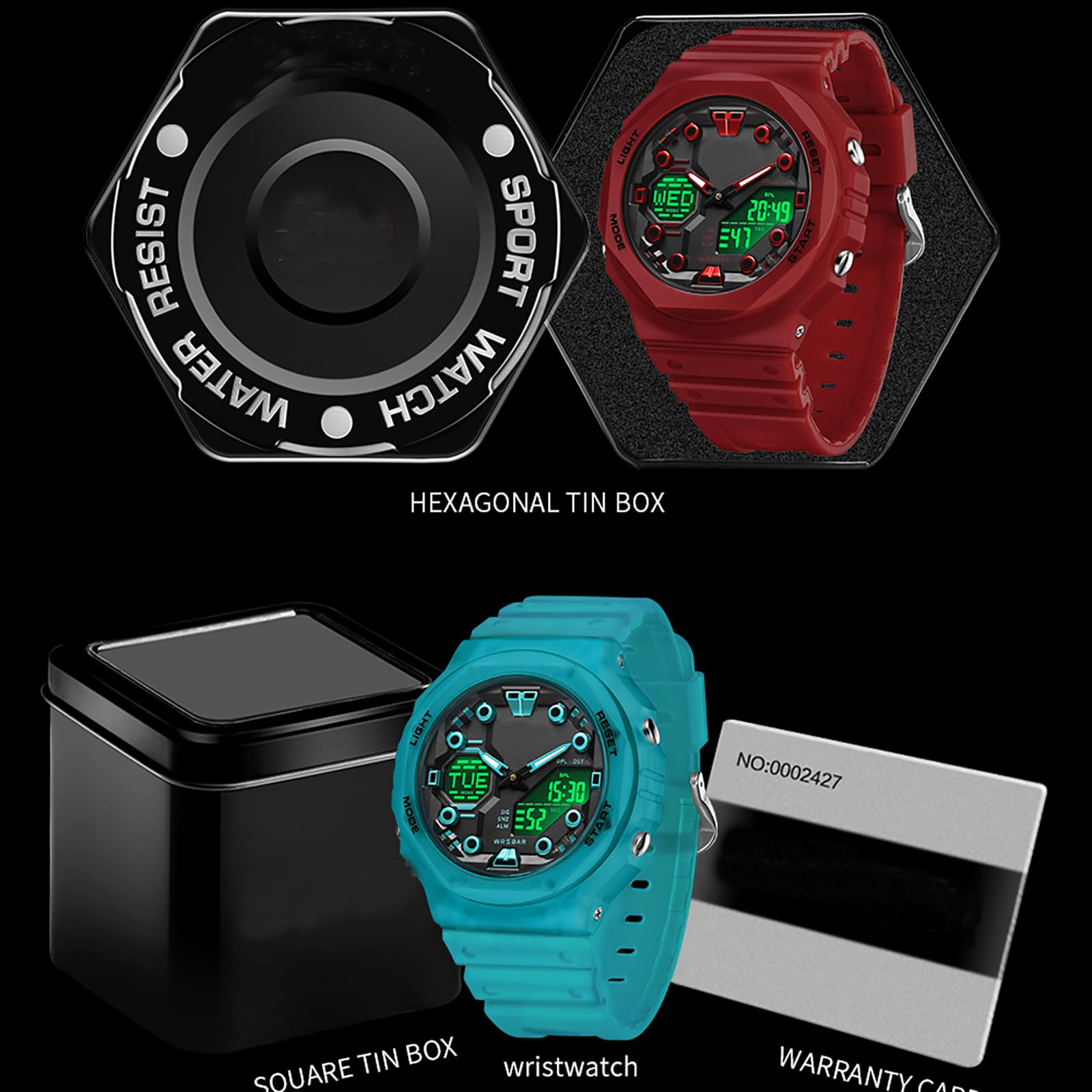 findtime Orologi per uomo e donna adolescente studente colorato sport analogico digitale orologio impermeabile con allarme mondiale conto alla rovescia, cronometro robusto per attività all'aperto