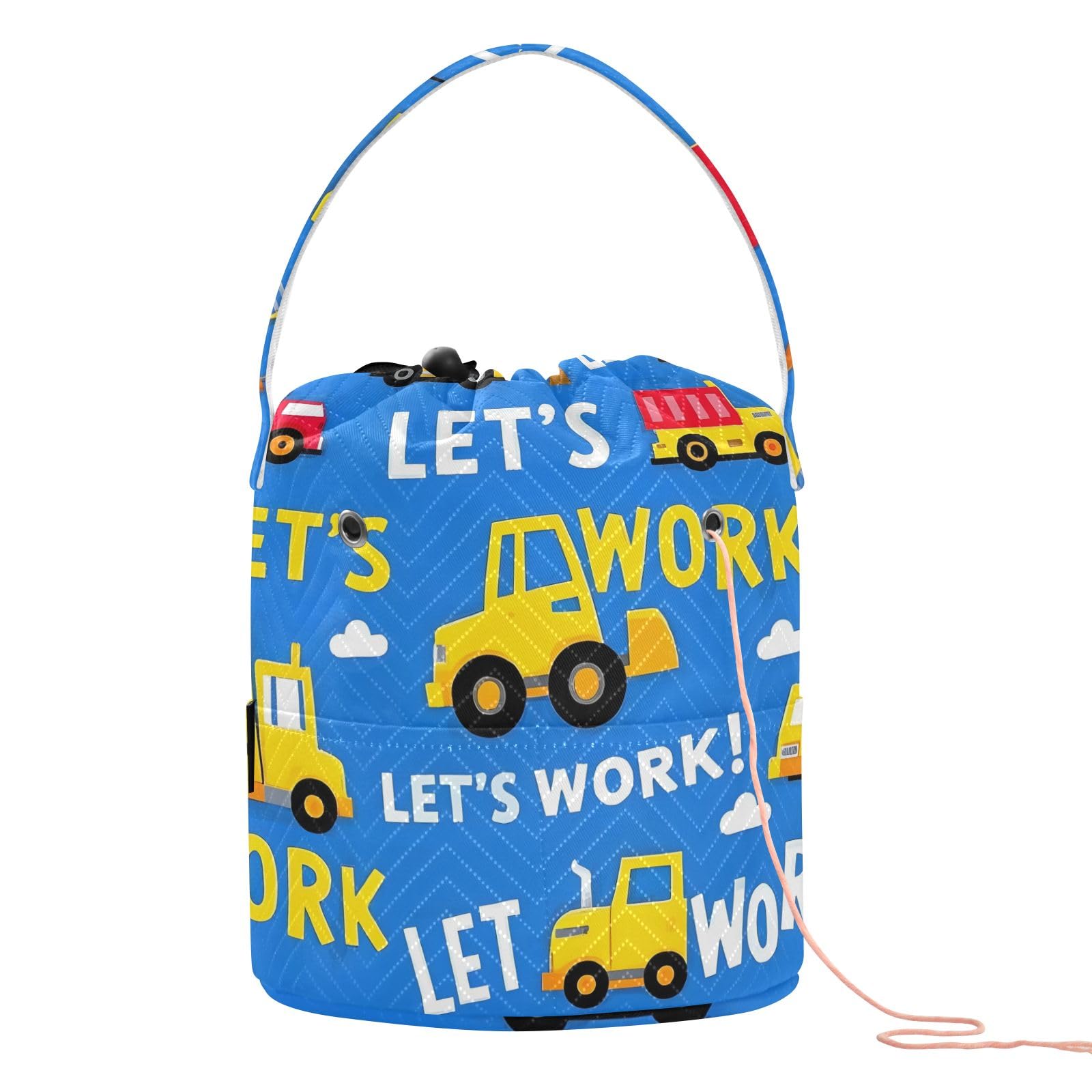 Yarn Storage Bag Small Crochet Bag Knitting Bag Organizer Vehicle Blue Cartoon Yarn Bags for Crocheting Basket