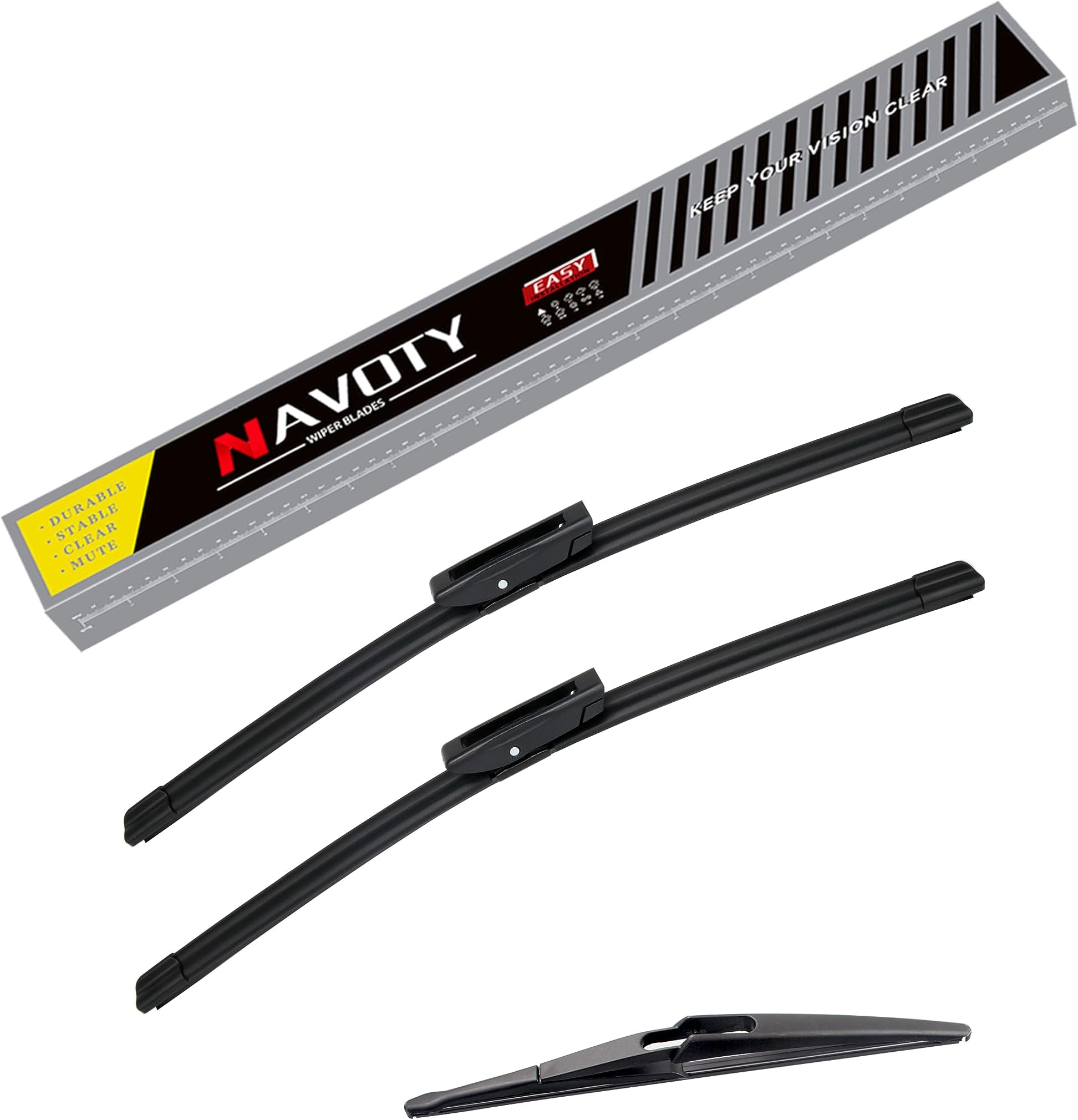 NAVOTY 3 Factory Wiper Blades Replacement for Mini Cooper 2013 Original Equipment Windshield Wiper Blades Set -19"+18" +10"(Set of 3)