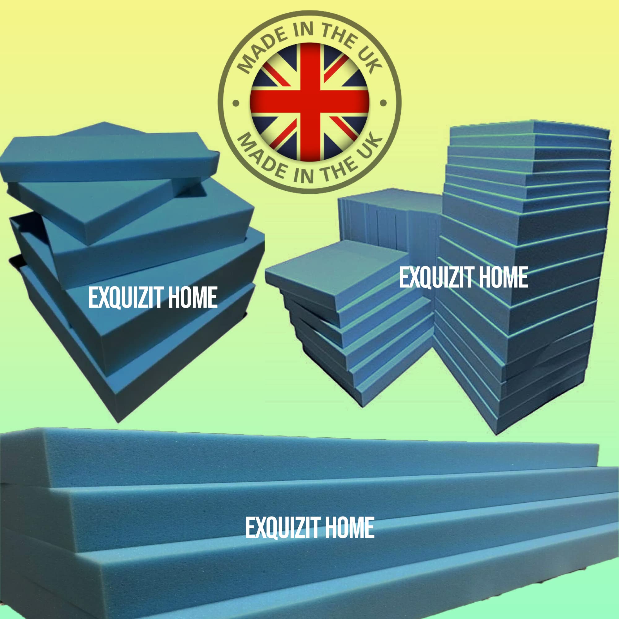 EXQUIZIT HOME® Chair Pads with Ties | Thick Padded Seat Cushions for Dining & Kitchen Chairs | Non Slip Square Seat Pads for Home & Garden (Depth: 3 Inches Size: 16 x 16 Inches)