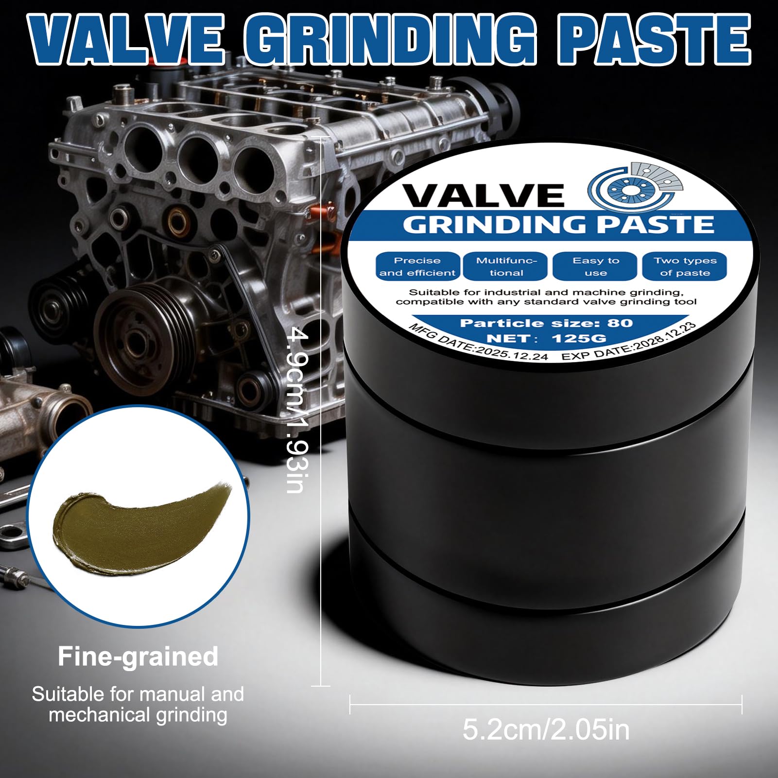250g Pasta Abrasiva per Valvole, Grinding Paste for Engine Components, Auto Moto Camion