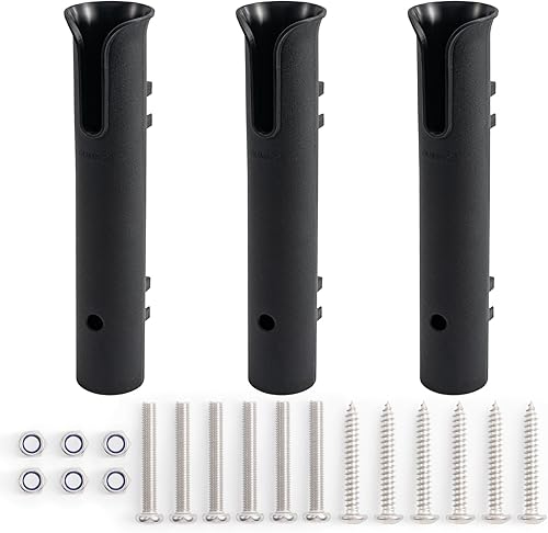 Goture 3 piezas de soportes de caña de pescar individuales, tubos portátiles de ligereza, soporte de caña de pescar, soporte de nailon para cañas de