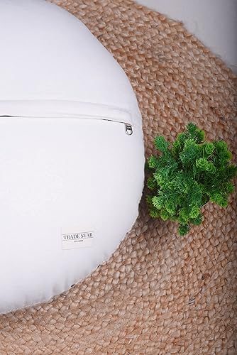 Miniatura 4 de Trade Star Funda de almohada redonda 100% algodón de 18 pulgadas, funda de almohada india para sofá, decoración moderna para sala de estar,