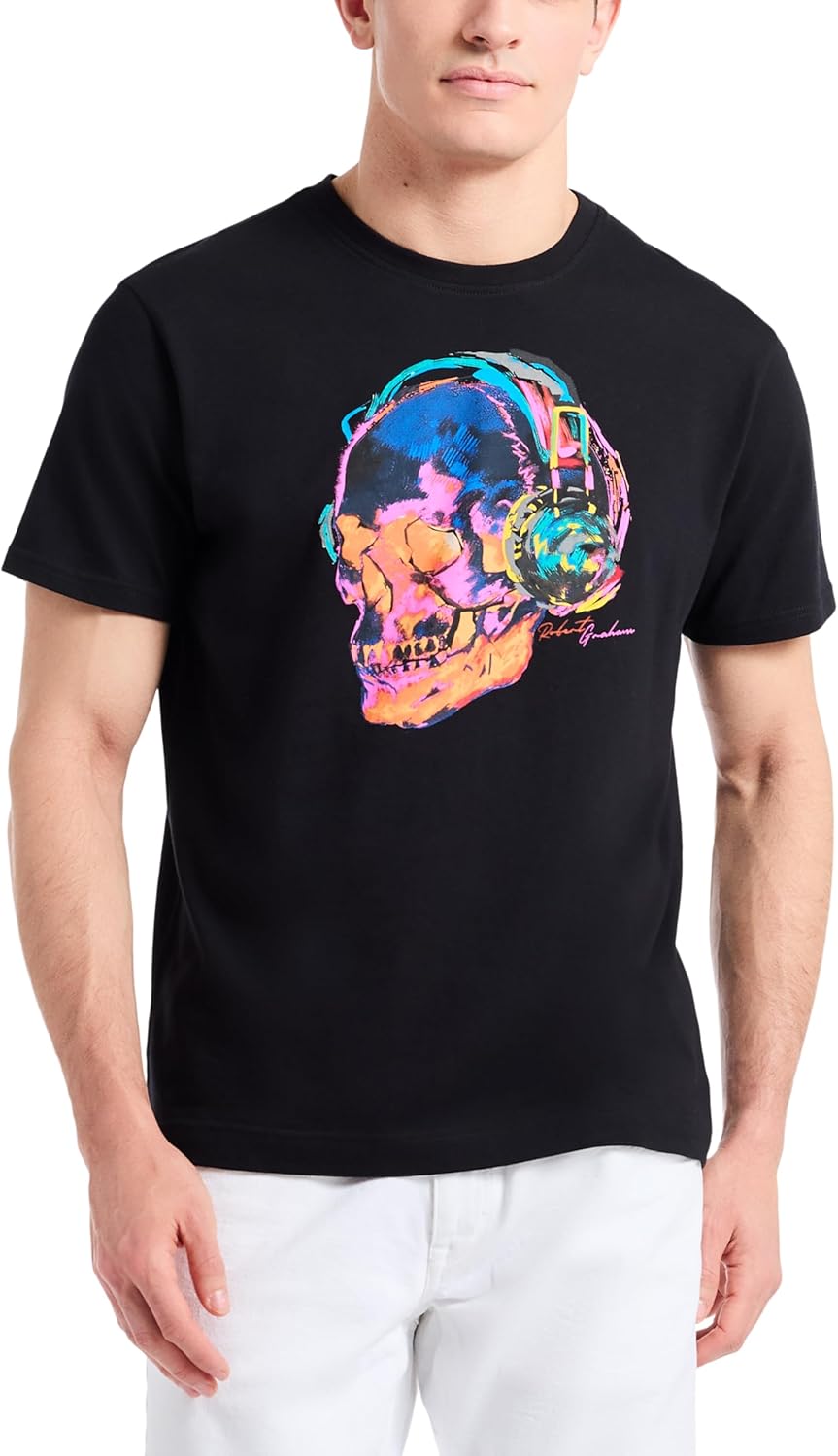 Robert Graham Mens Graphic Crewneck T-Shirt