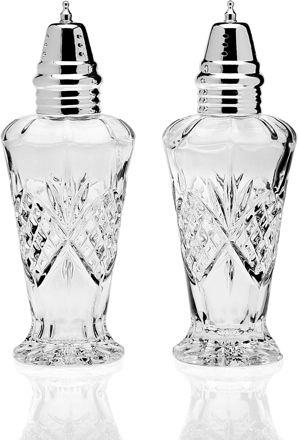 Godinger Dublin Salt and Pepper Shaker Set, Clear