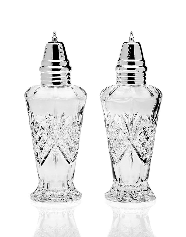 Godinger Dublin Salt and Pepper Shaker Set, Clear