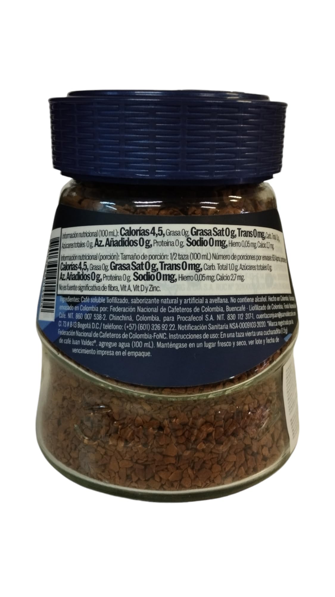CAFE JUAN VALDEZ - CAFE COLOMBIANO - CON SABOR A AVELLANA - 95 G