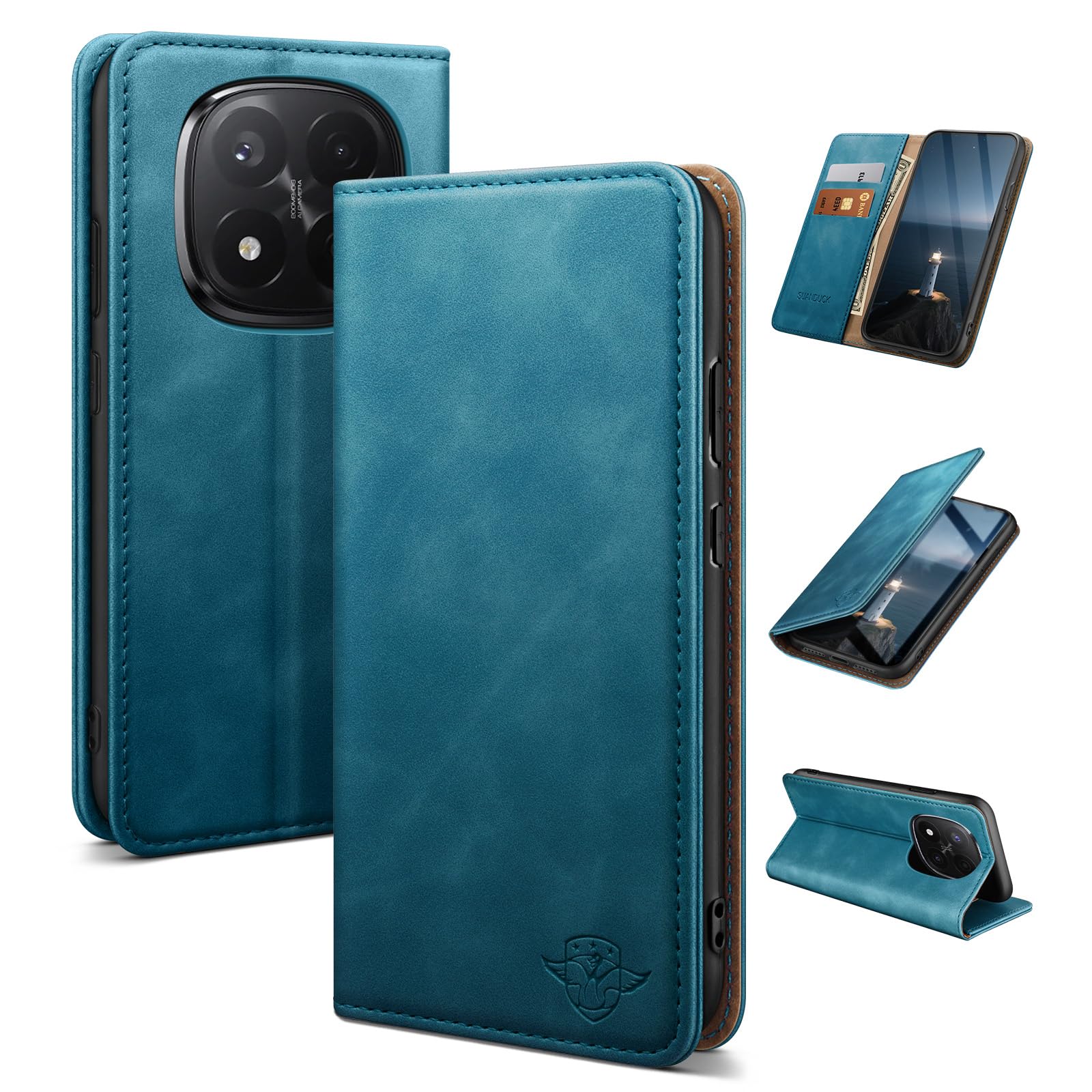 Etui cuir Redmi Note 14 Pro 5G clapet magnétique bleu - 8