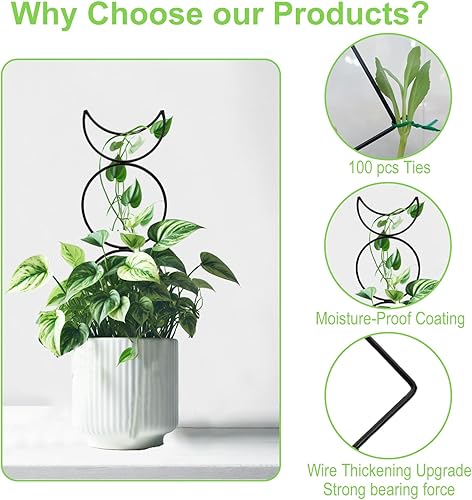 Miniatura 6 de Paquete de 4 enrejados para plantas trepadoras de interior, enrejado de metal pequeño para jardín para plantas en macetas al aire libre para soporte