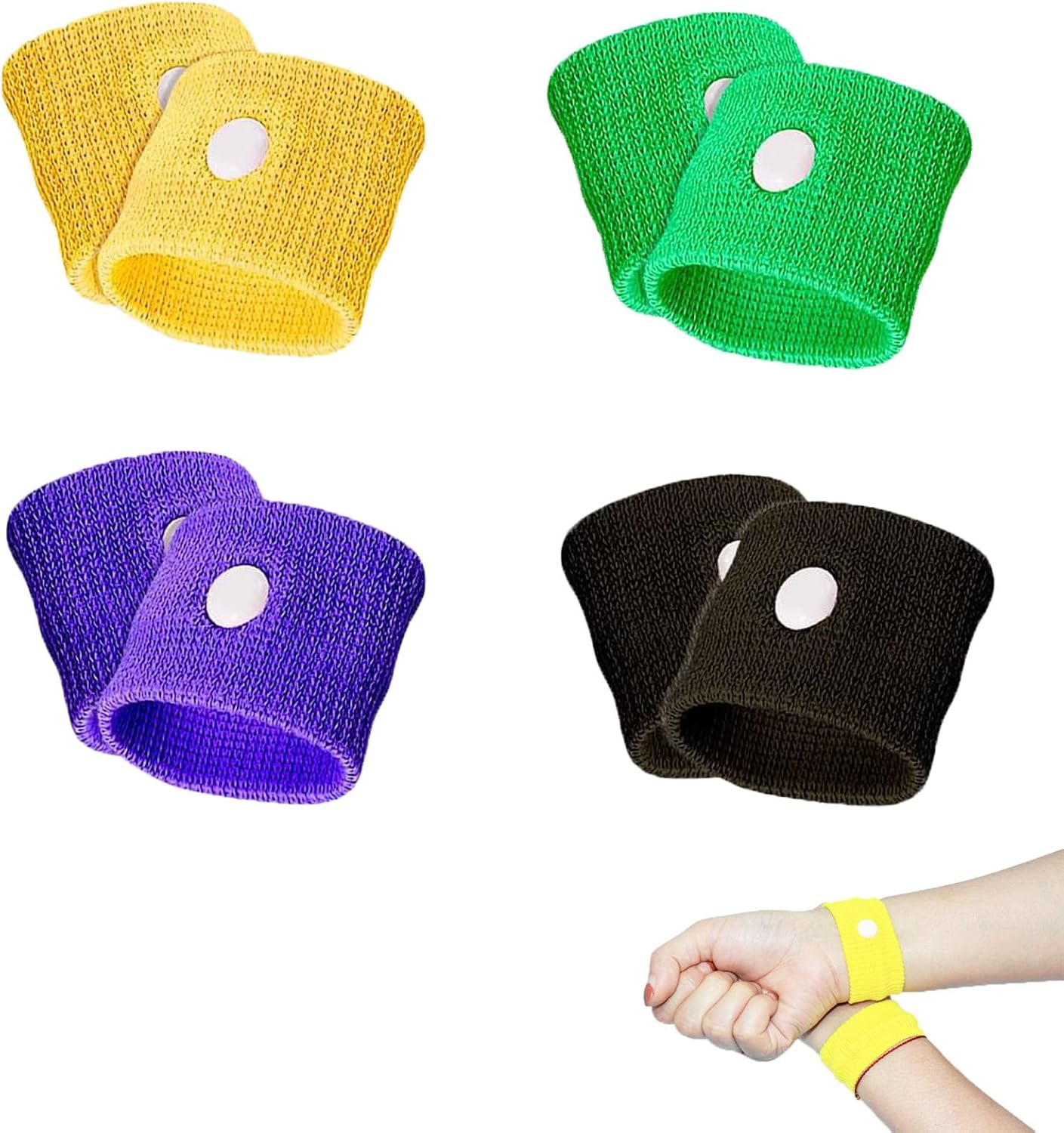 4 Pairs Travel Sickness Bands Motion Sickness Wristbands Anti Nausea
