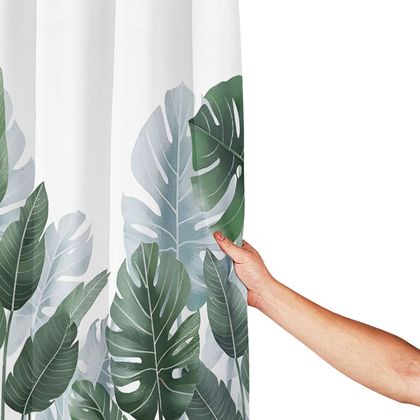 YUAOEUR 3D Garden Shower Curtain 60x72 Inch Nature Green Leaves Picture Outdoor Garden Green Trees Bathroom Personalized Decor Fabric with Hook - Image 2