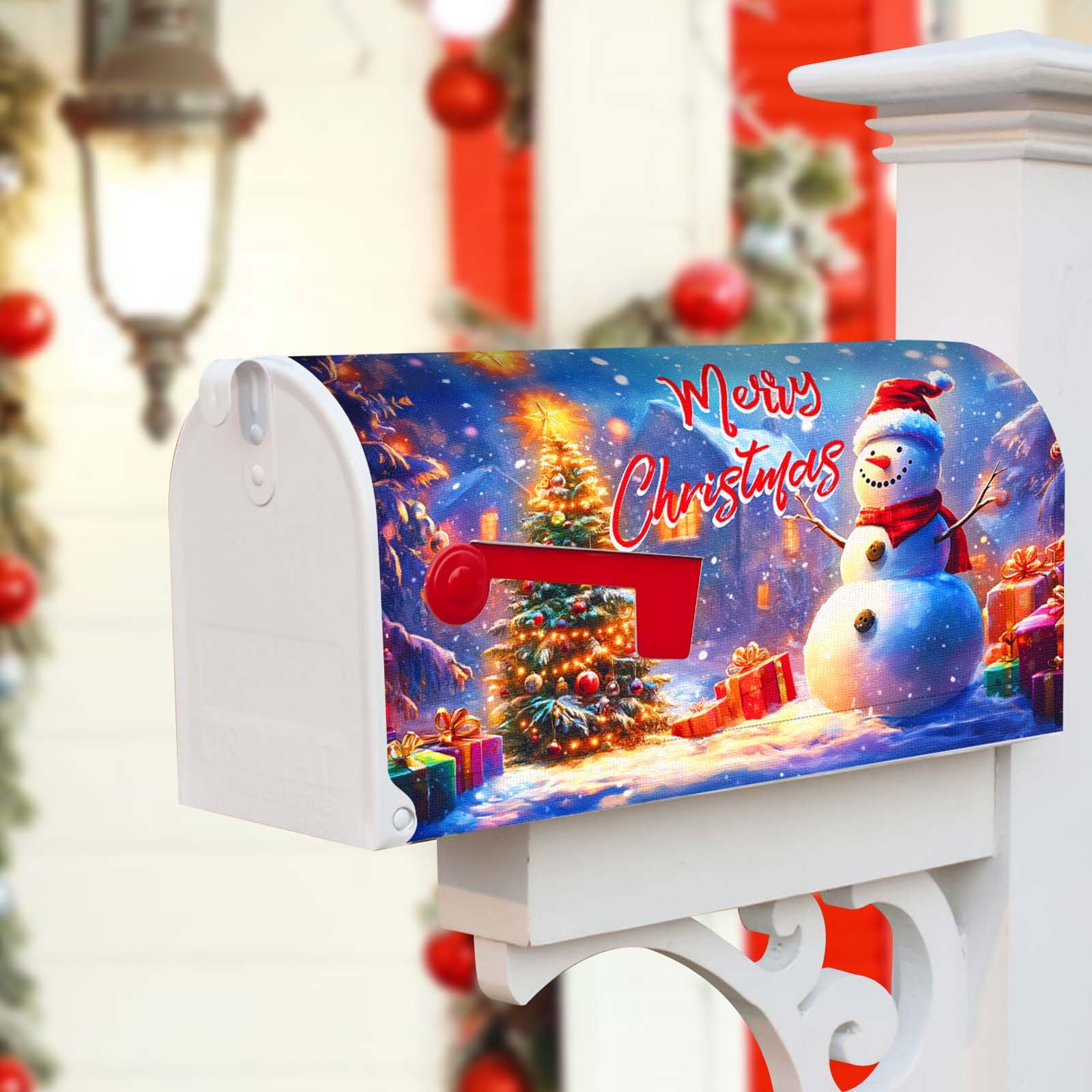 Copertura Magnetica per Cassetta Postale di Natale, 53x46cm Dimensioni Standard Copertura per Cassetta Postale di Natale Impermeabile per Decorazione Esterna di Cassette Postali da Giardino (Stile 1)