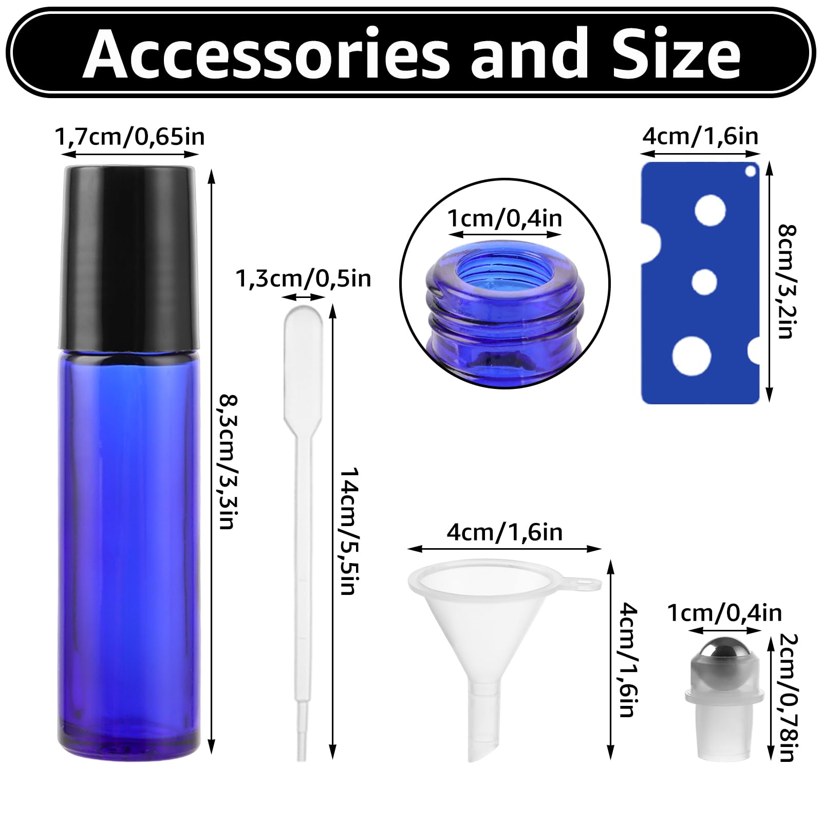 STARVAST 24 bottiglie di vetro Roll-On da 10 ml, con rullo in acciaio inox, ricaricabili per oli essenziali, lozioni e profumi