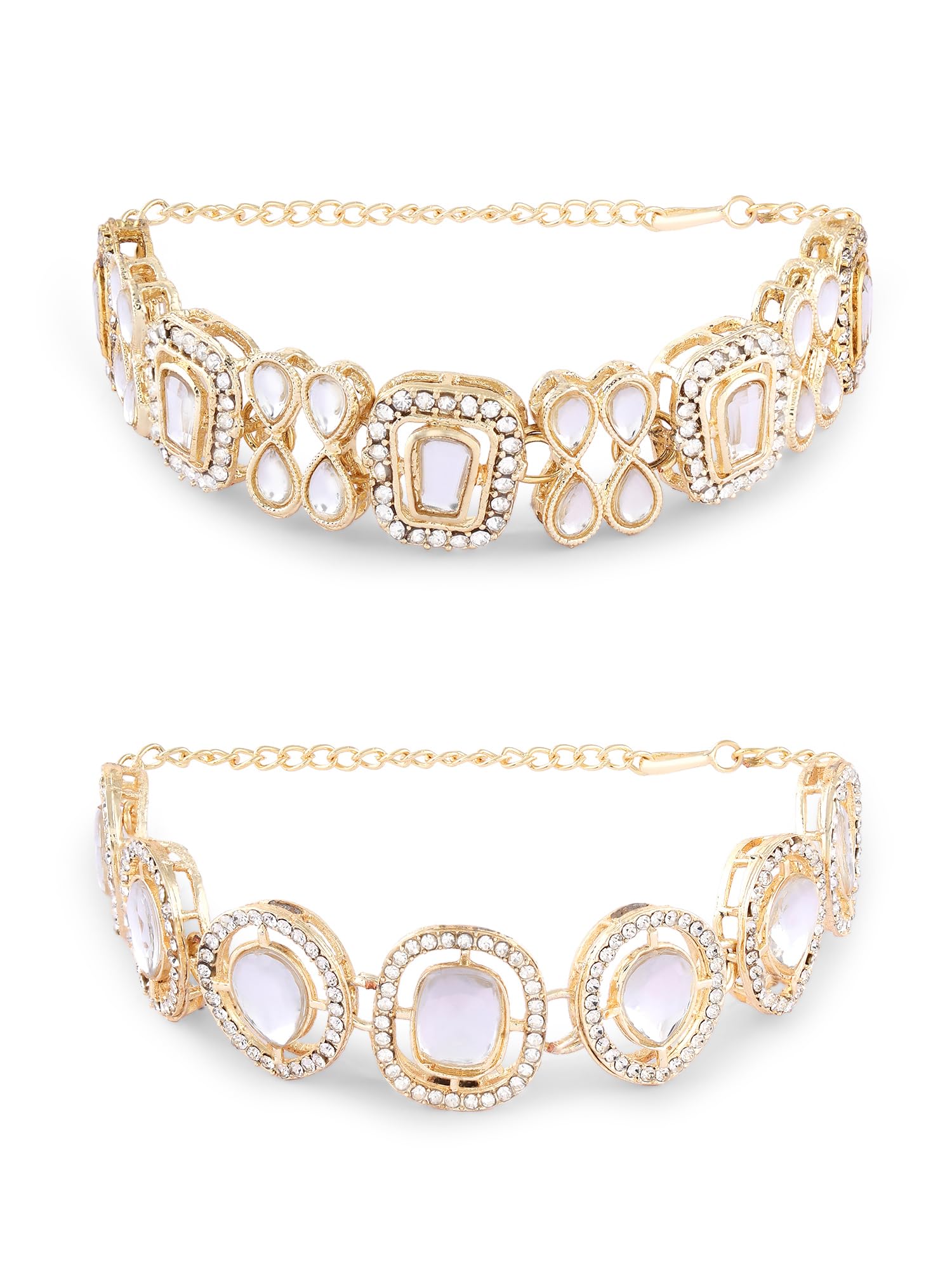 See full amazon price history chart for ZAVERI PEARLS Set of 2 Gold Tone Dazzling Austrian Diamonds & Stones Embellished Bracelets For Women-ZPFK17670 ZAVERI PEARLS Set of 2 Gold Tone Dazzling Austrian Diamonds & Stones Embellished Bracelets For Women-ZPFK17670 (B0CZZYXZFV) Amazon Price History, Amazon Price Tracker