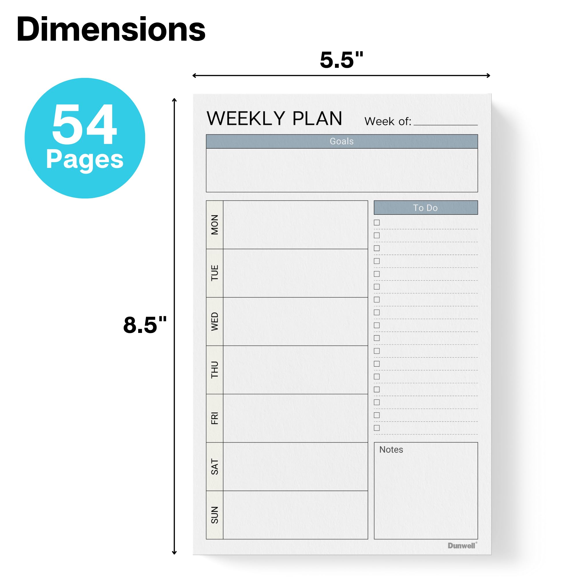 Papier Planner 2022 2-Pack S - Undated To-Do Lists With Time Blocks  (5.5x8.5) Daily Planner Notepad