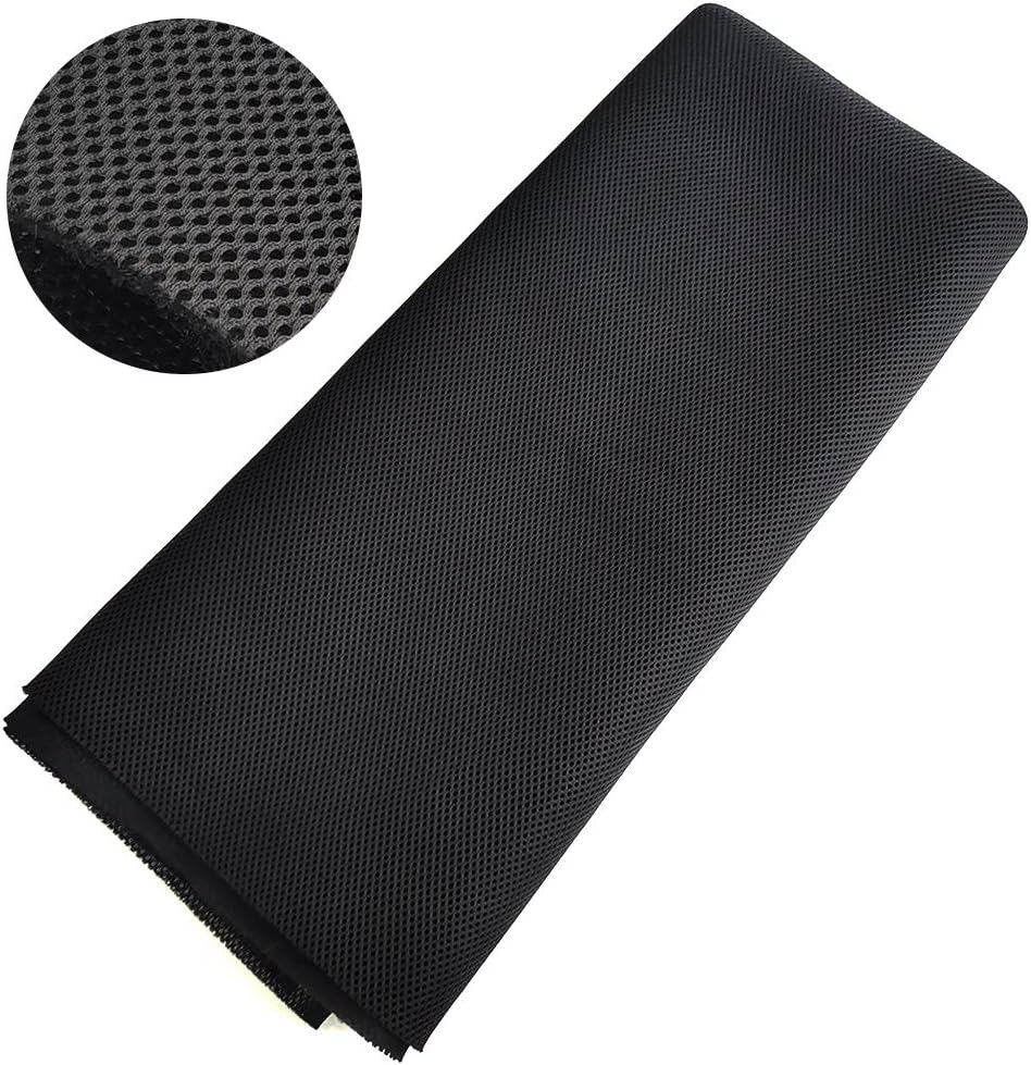 RMFC Cloth Stereo Mesh Fabric for Speaker Repair, Black - 55 x 40 in / 140 x 100 cm