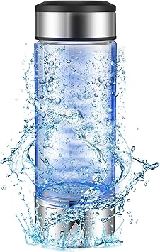 Hydrogen Water Bottle, 360ml Hydrogen Rich Water Cup H2, Portable Hydrogen Water Ioniser, Rechargeable Hydrogen Water Bottle Generator, Reusable Hydrogen Water Maker Bottle for Home Office