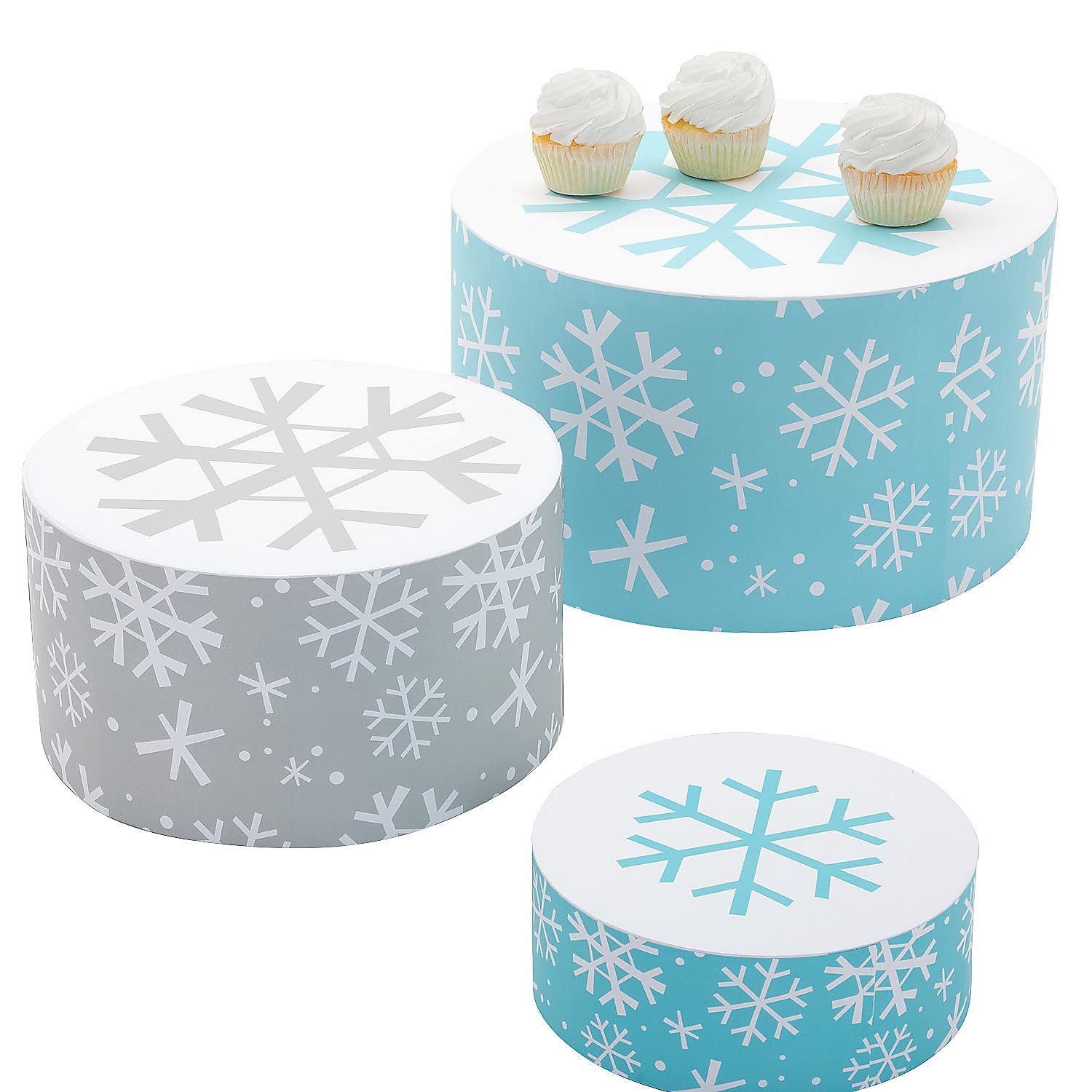 Fun Express Winter Arctic Animals Treat Stand - Themed Parties Holiday Gatherings & Celebrations – Featuring Colorful Arctic Animal Designs Sturdy Stands – Perfect Snacks & Treats – Set of 3