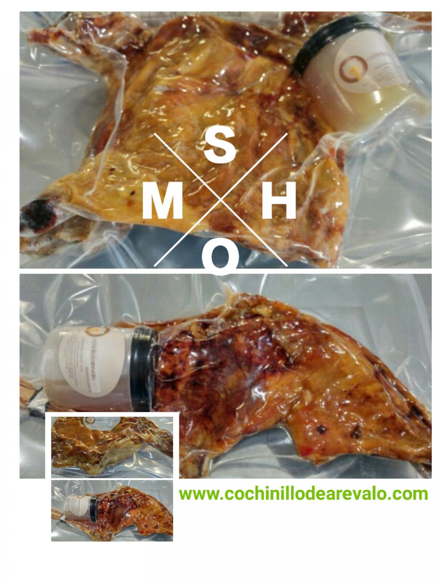 Medio Cordero Lechal asado. Cochinillo de Arévalo Desde 1875. Asado en horno de barro con leña de encina.