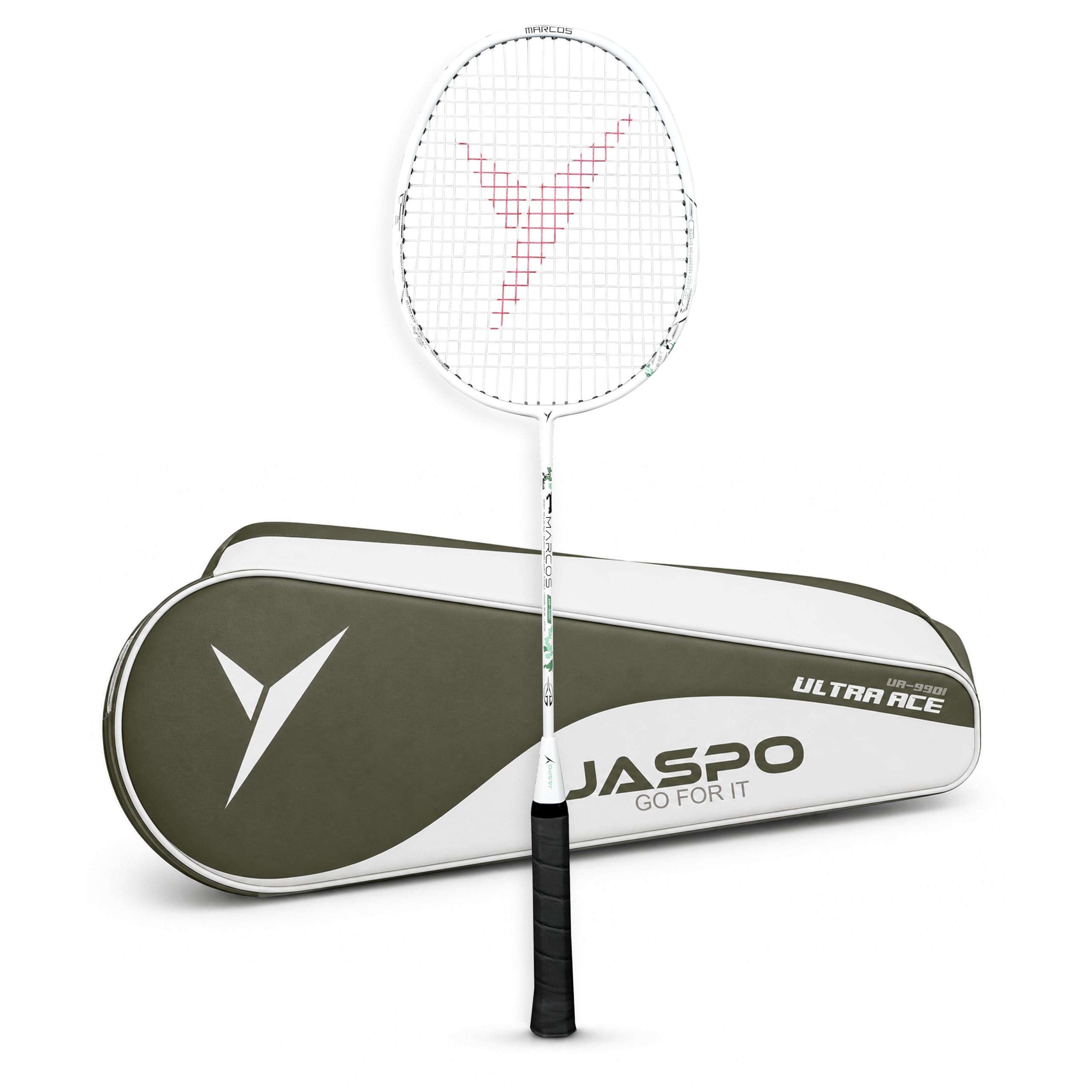 Jaspo Ultra Ace-9901 Marcos Badminton Racquet | 110gm Lightweight Composite Racket | 28lbs String Tension | Even Balance for Power Smashes & Control | Flexible Shaft | Stable Frame (Pack of 1)-image-37