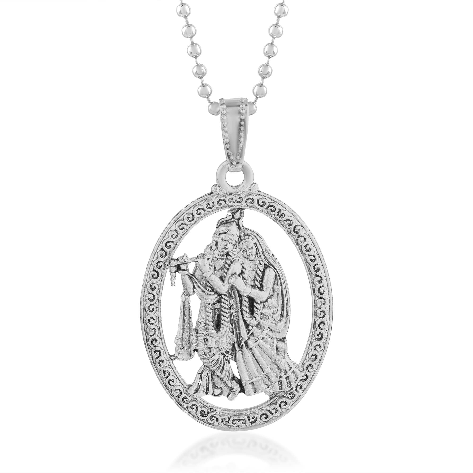 See full amazon price history chart for Zumrut� Silver Plated Finish Goddess Radha-Krishna Pendant Necklace Religious Jewellery for Men/Women Zumrut� Silver Plated Finish Goddess Radha-Krishna Pendant Necklace Religious Jewellery for Men/Women (B0C28TGNX8) Amazon Price History, Amazon Price Tracker