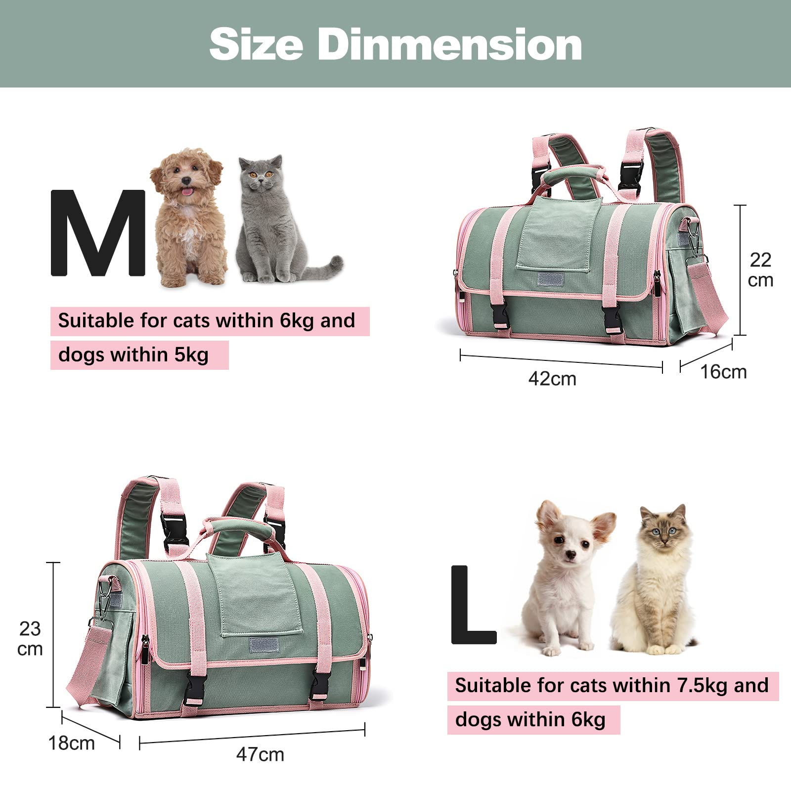 Galatée Zaino Per Gatti, Zaino Per Animali Domestici Con Design Ventilato, Zaino Da Viaggio Per Animali Domestici, Borsa Per Cuccioli Ideale Per l'Escursionismo Viaggiare All'Aperto(M, Giallo)