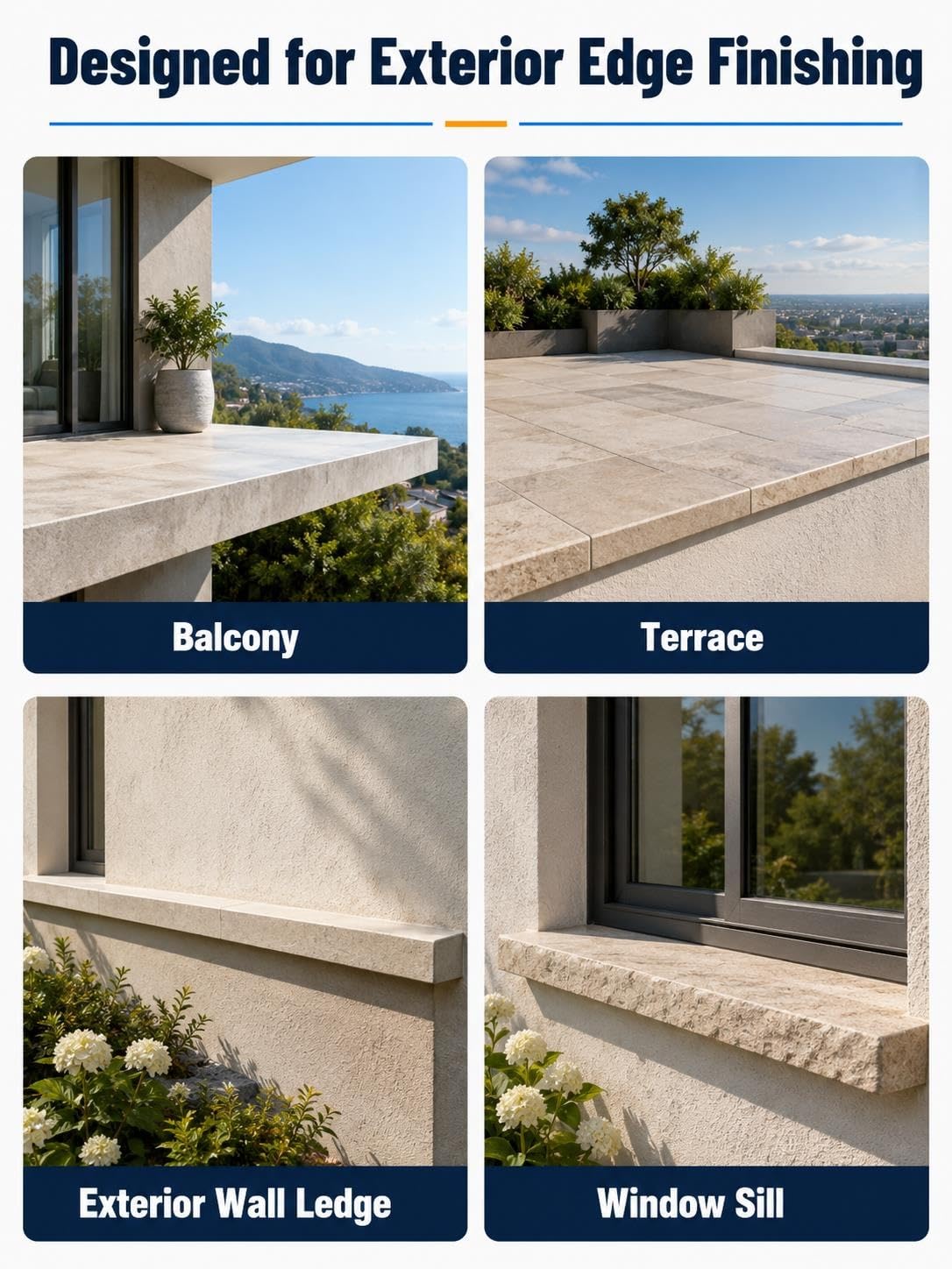 Aluminium-Abtropfkante 14/20 mm für Balkon, Terrasse und Wandabschluss