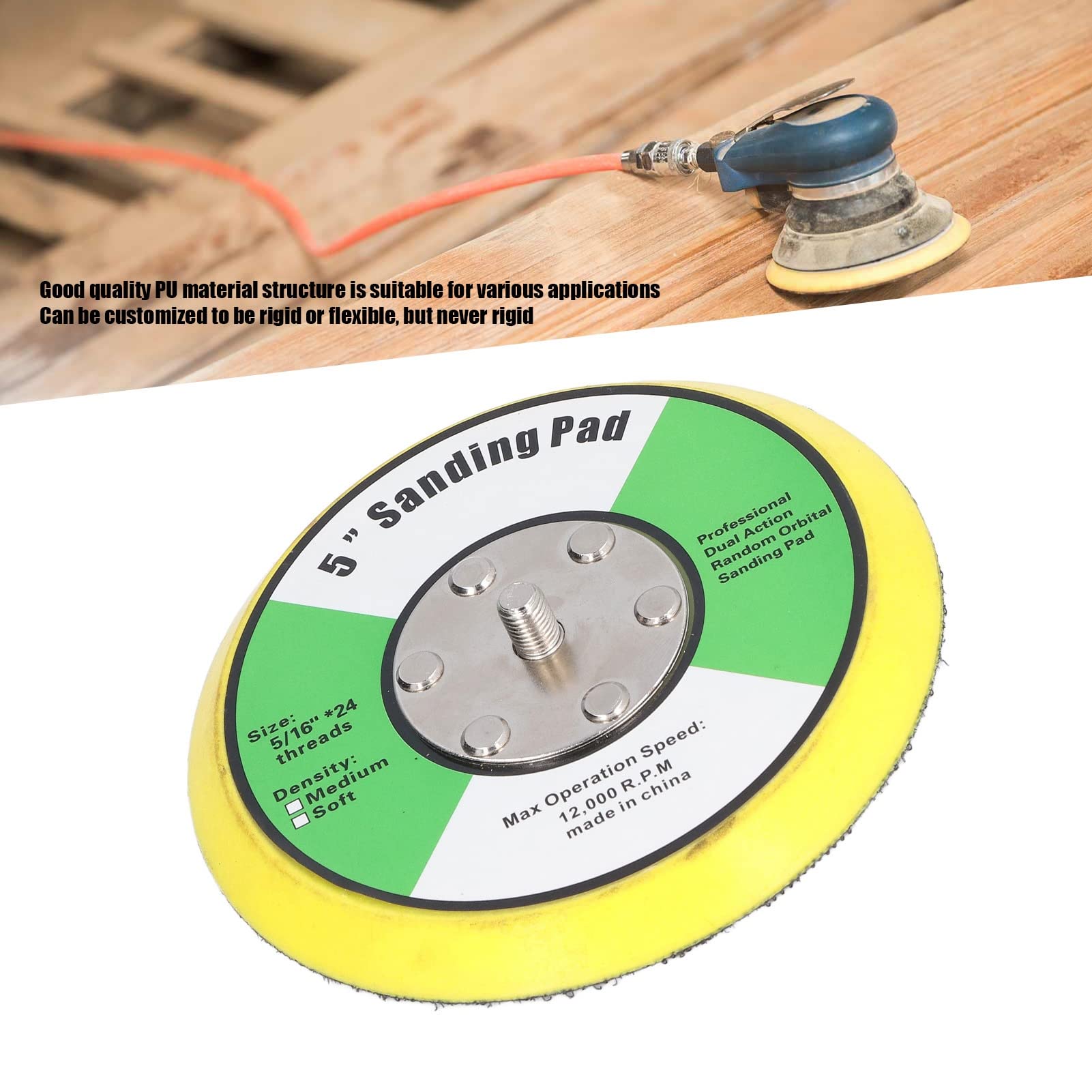 OKJHFD Piastre di Supporto con Gancio e Anello, Levigatrice ad Aria Lucidatore Platorello in PU per Lucidatrice per Auto Levigatrice ad Aria Levigatura Finitura Lucidatura (5)