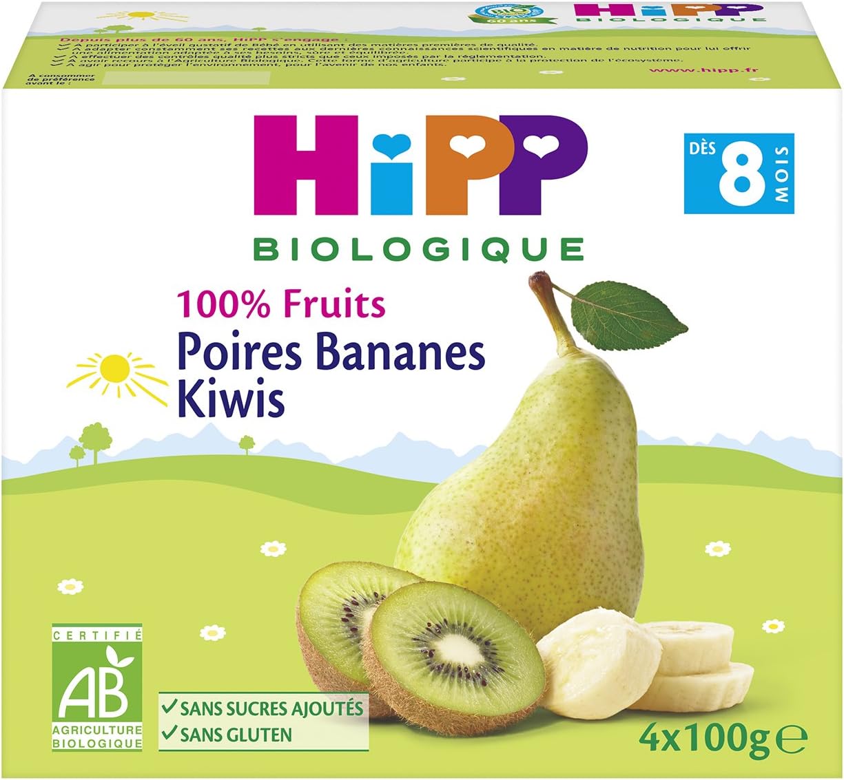 Hipp Biologique 100 Fruits 3 Varietes Des 6 8 Mois 24 Coupelles De 100 G Amazon Fr Epicerie