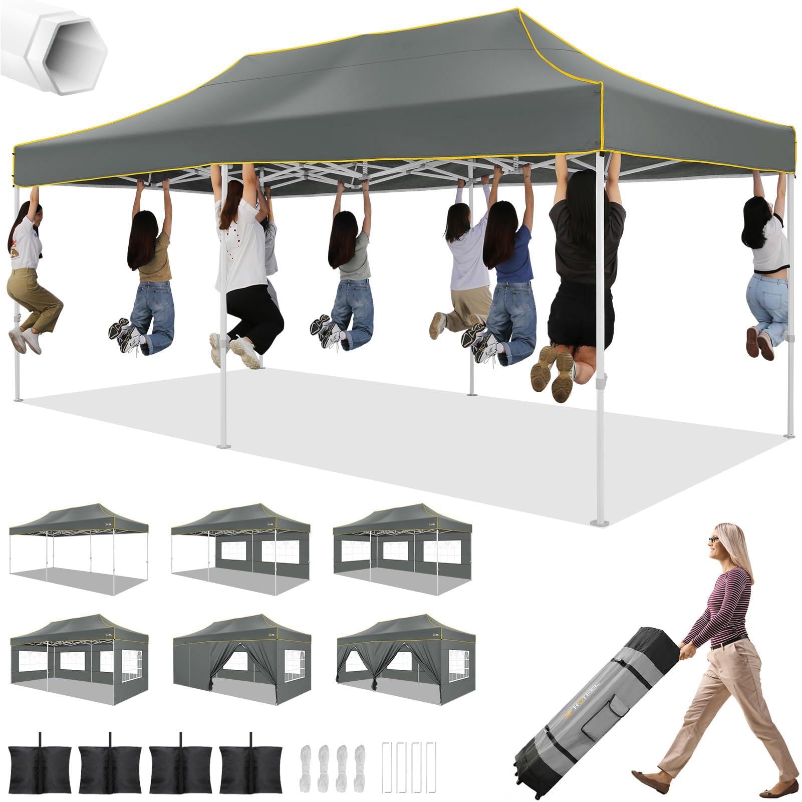HOTEEL 10x20 Heavy Duty Pop up Canopy Tent