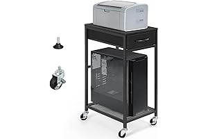 YBING 2 Tier Computer Tower Stand with Drawer