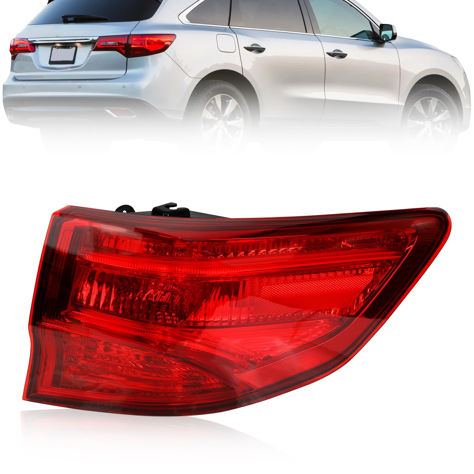 LED Tail Lights Assembly Compatible with 2014-2020 Acura MDX, Outer Brake Rear Lamp Replaces 33500TZ5A02 AC2805103C (Right Passenger Side)