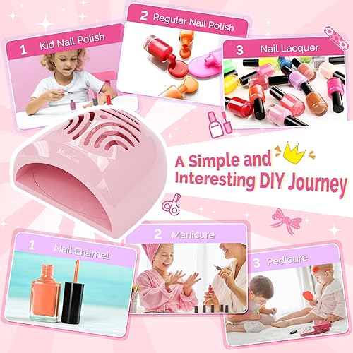 Miniatura 6 de MelodySusie Secador de uñas portátil para niños, mini ventilador de uñas rápido para herramienta de manicura de esmalte regular, seguro para manos,
