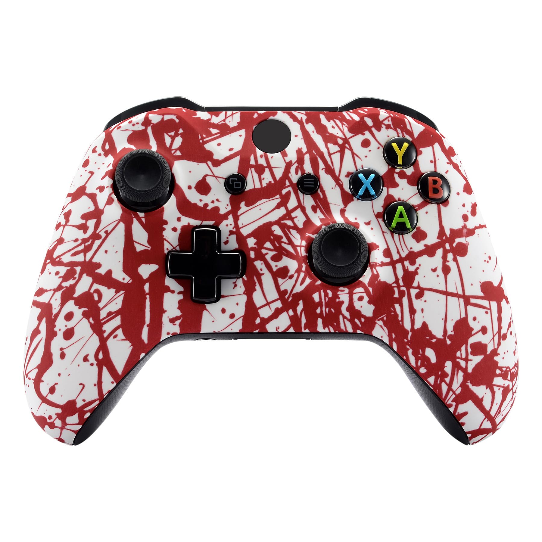 eXtremeRate Cubierta de Placa Frontal de Salpicaduras de Sangre, Carcasa Frontal Suave al Tacto, cómodo Kit de Repuesto de Agarre Suave para Xbox One X y One S Controller